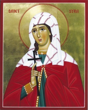 Icono ortodoxo de Santa Sira (Cristina), mártir persa.