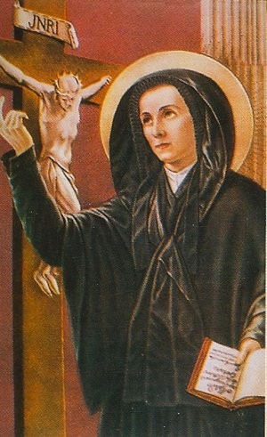 Estampa devocional de la Santa.