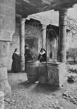 La Santa en el pozo de la Casa de Sta Teresa.